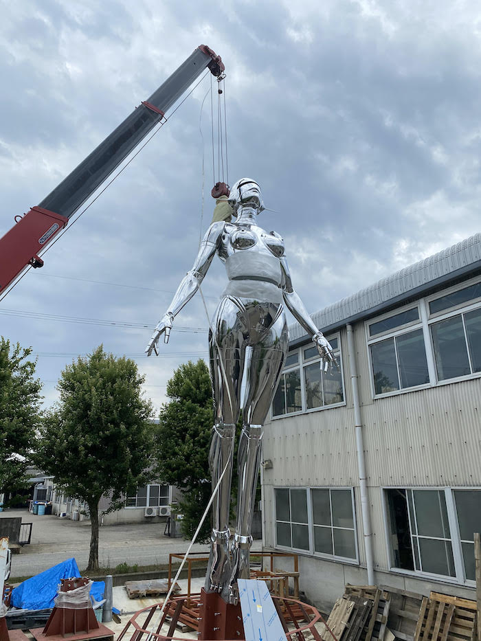 Sorayama Installation in Progress, Parco Museum, Tokyo